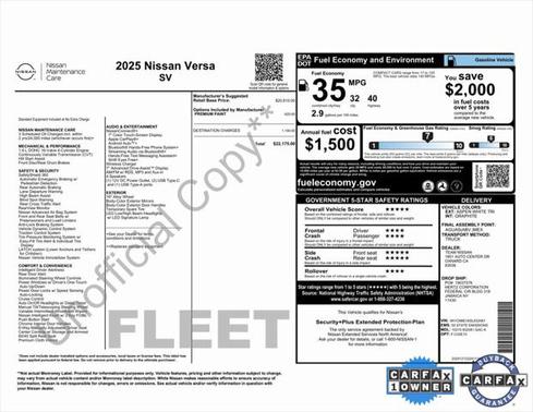 2025 Nissan Versa 1.6 SV