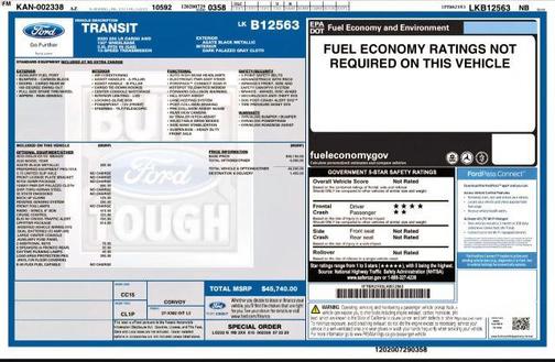 2020 Ford Transit-250 LOW ROOF W/RWB