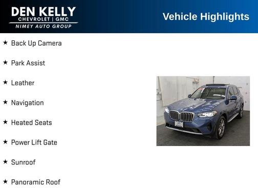 Blue 2022 BMW X3 xDrive30i