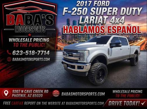 Silver 2017 Ford F-250 Lariat 4x4 4dr Crew Cab 6.8 ft. SB Pickup