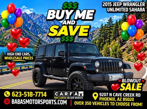Black 2015 Jeep Wrangler Unlimited Sahara