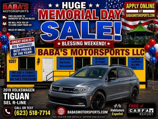 Gray 2019 Volkswagen Tiguan 2.0T SEL R-Line