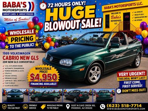 Green 1999 Volkswagen Cabrio NEW GLS 2dr Convertible