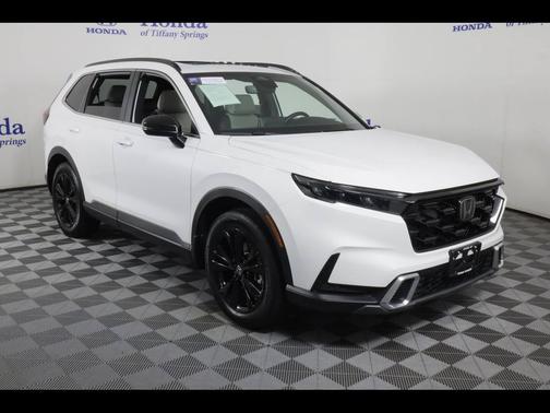 Platinum White Pearl 2025 Honda CR-V Hybrid Sport Touring AWD