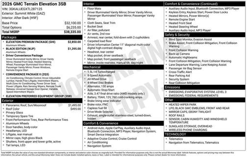 2026 GMC Terrain AWD Elevation