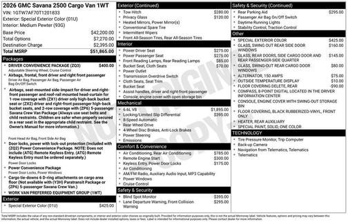Dark Toreador Red 2026 GMC Savana 2500 Work Van