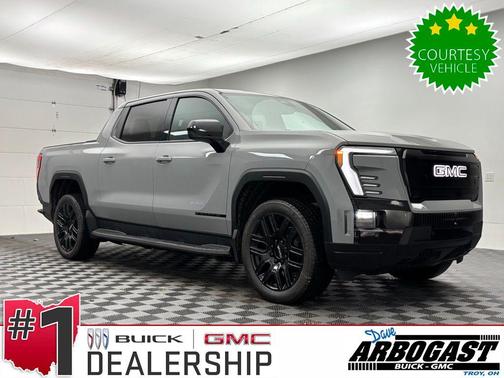 Thunderstorm Gray 2026 GMC Sierra EV Extended Range Elevation