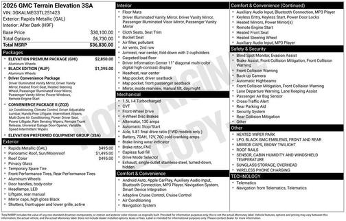 2026 GMC Terrain FWD Elevation