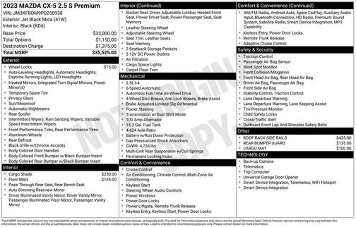 Jet Black Mica 2023 Mazda CX-5 2.5 S Premium