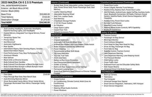Jet Black Mica 2023 Mazda CX-5 2.5 S Premium