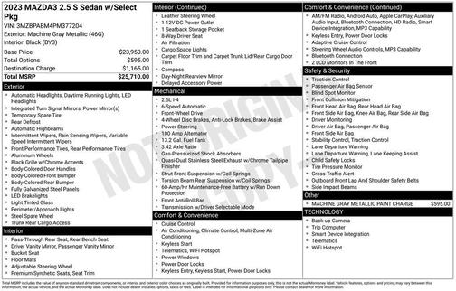 Machine Gray Metallic 2023 Mazda Mazda3 FWD w/Select Package