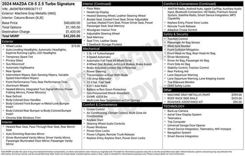 Machine Gray Metallic 2024 Mazda CX-5 Signature