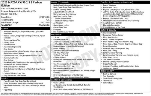 Polymetal Gray Metallic 2023 Mazda CX-30 2.5 S Carbon Edition