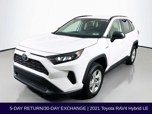 Super White 2021 Toyota RAV4 Hybrid LE