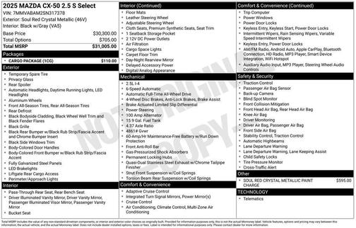 2025 Mazda CX-50 2.5 S Select Package