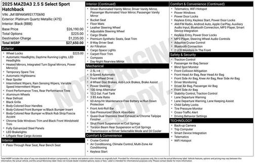 2025 Mazda Mazda3 FWD w/Select Package