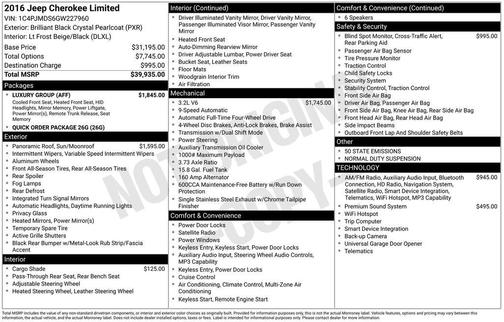 2016 Jeep Cherokee Limited