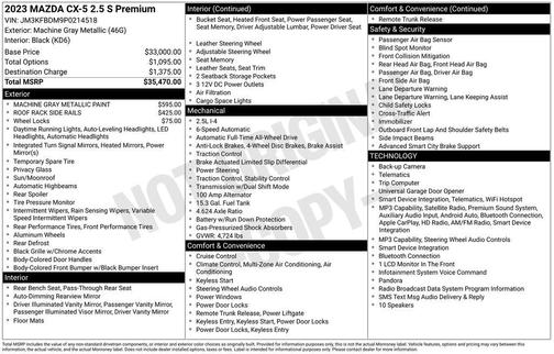 Machine Gray Metallic 2023 Mazda CX-5 2.5 S Premium