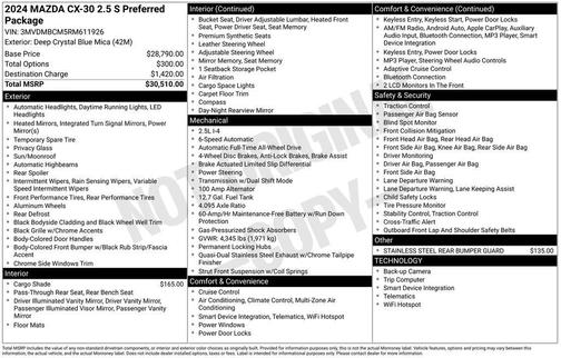 2024 Mazda CX-30 2.5 S Preferred Package