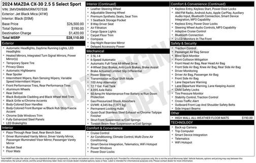 Jet Black Mica 2024 Mazda CX-30 Select