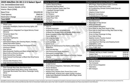 2025 Mazda CX-30 Select