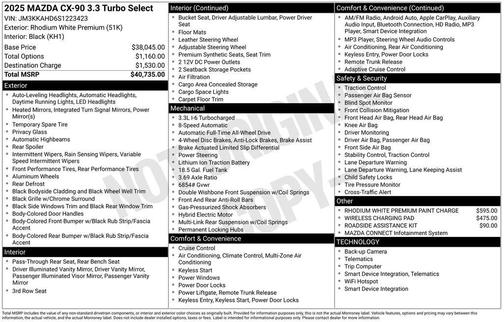2025 Mazda CX-90 3.3 Turbo Select Package