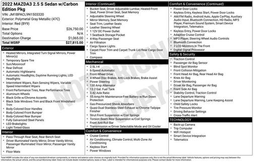 2022 Mazda Mazda3 Carbon Edition