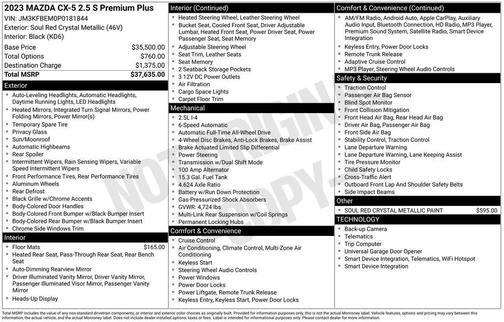 2023 Mazda CX-5 2.5 S Premium Plus Package