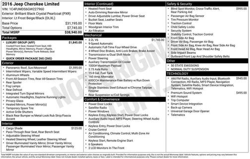 2016 Jeep Cherokee Limited