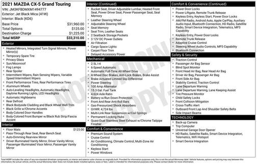 Jet Black Mica 2021 Mazda CX-5 Grand Touring