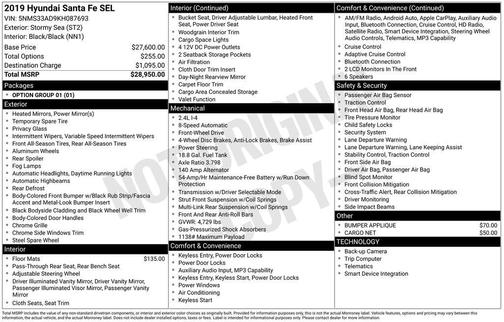 2019 Hyundai SANTA FE 2.4 SEL