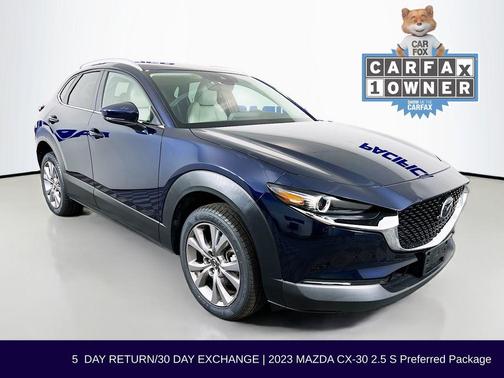 Deep Crystal Blue Mica 2023 Mazda CX-30 2.5 S Preferred Package