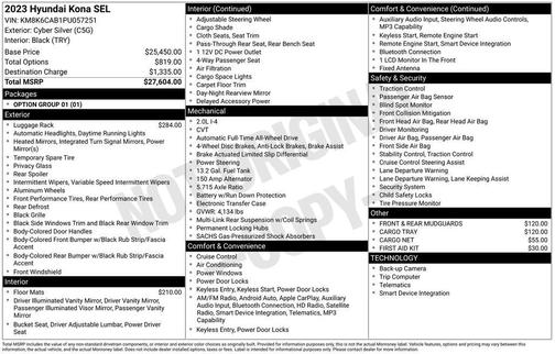 Cyber Silver 2023 Hyundai KONA SEL