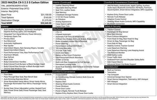 2023 Mazda CX-5 2.5 S Carbon Edition