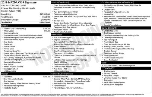 2019 Mazda CX-9 Signature