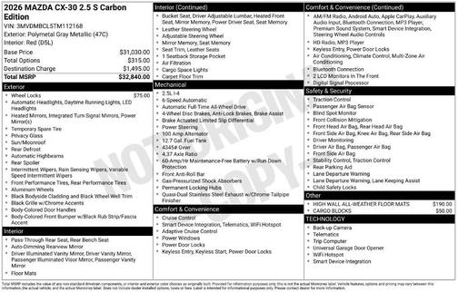 Polymetal Gray Metallic 2026 Mazda CX-30 CE