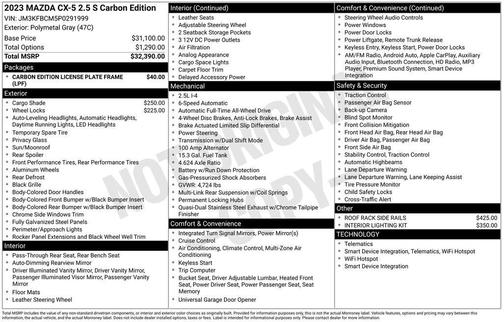 2023 Mazda CX-5 2.5 S Carbon Edition
