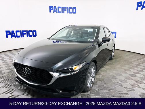 Jet Black Mica 2025 Mazda Mazda3 FWD w/Preferred Package