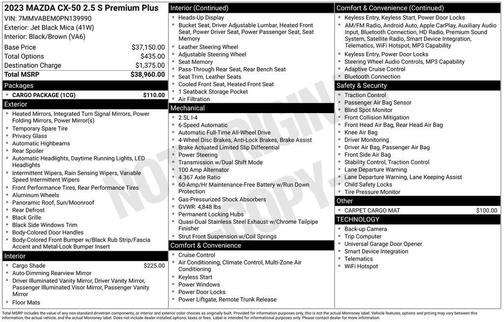Jet Black Mica 2023 Mazda CX-50 2.5 S Premium Plus Package