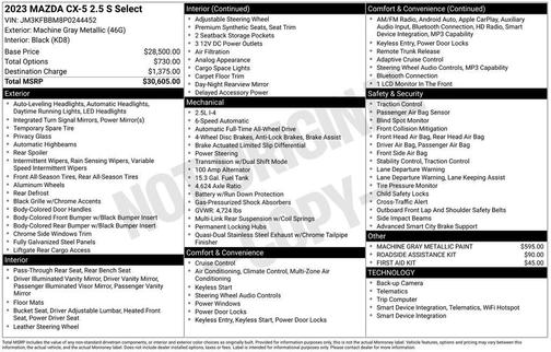 Machine Gray Metallic 2023 Mazda CX-5 2.5 S Select Package