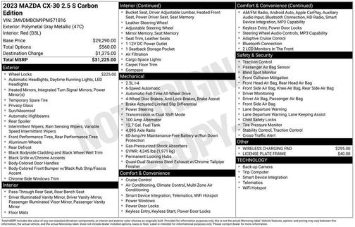 Polymetal Gray Metallic 2023 Mazda CX-30 2.5 S Carbon Edition