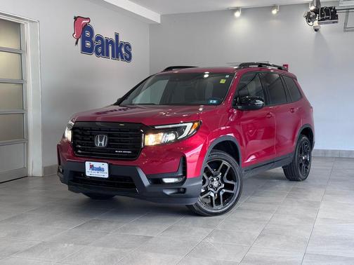Radiant Red Metallic II 2025 Honda Passport AWD Black