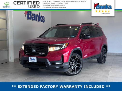 Radiant Red Metallic II 2025 Honda Passport AWD Black