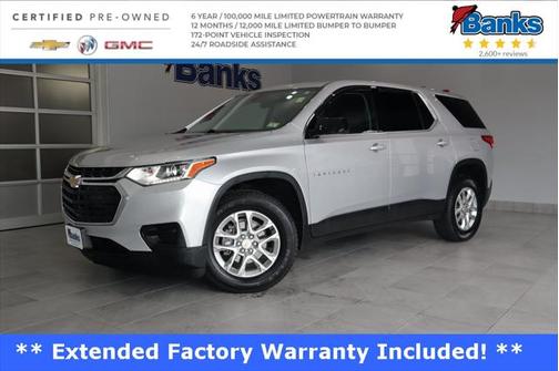 Silver Ice Metallic 2020 Chevrolet Traverse LS