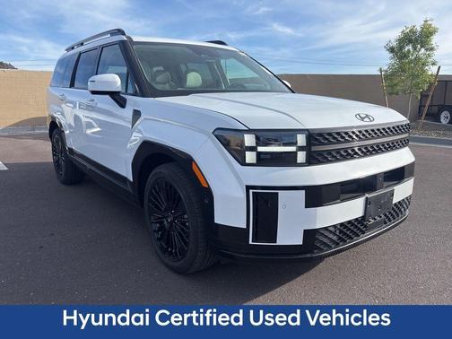 White 2025 Hyundai SANTA FE HEV Calligraphy
