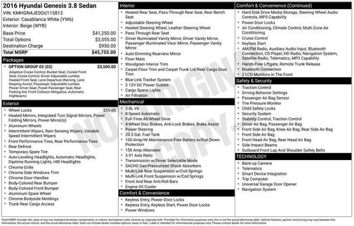 2016 Hyundai Genesis 3.8