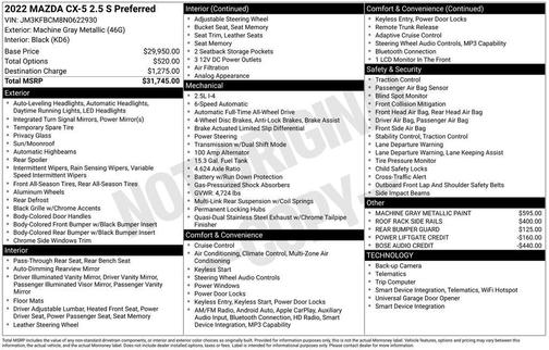 Machine Gray Metallic 2022 Mazda CX-5 2.5 S Preferred Package