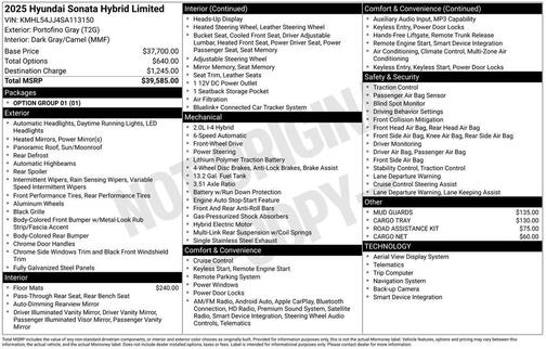 2025 Hyundai SONATA Hybrid Limited