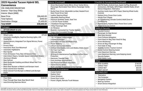 2025 Hyundai TUCSON Hybrid SEL Convenience