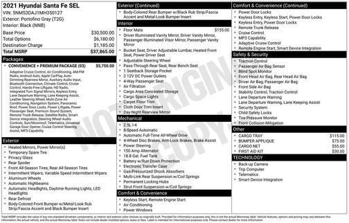 Portofino Gray 2021 Hyundai SANTA FE SEL